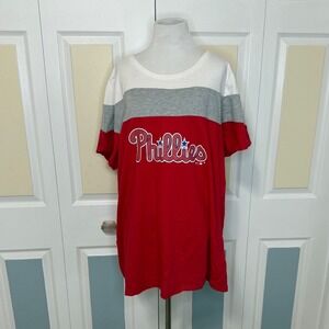 Philadelphia Phillies Fanatics Women's 3X Plus Colorblock T-Shirt Top MLB